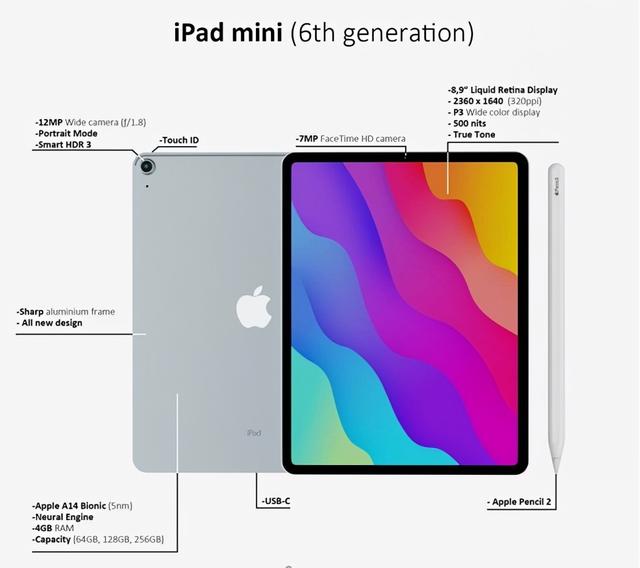 ipadmini 参数，苹果iPadmini6详细配置图
